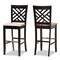 Baxton Studio Jason Sand Upholstered and Espresso Wood 2-Piece Bar Stool Set 167-10850 - alternate 1